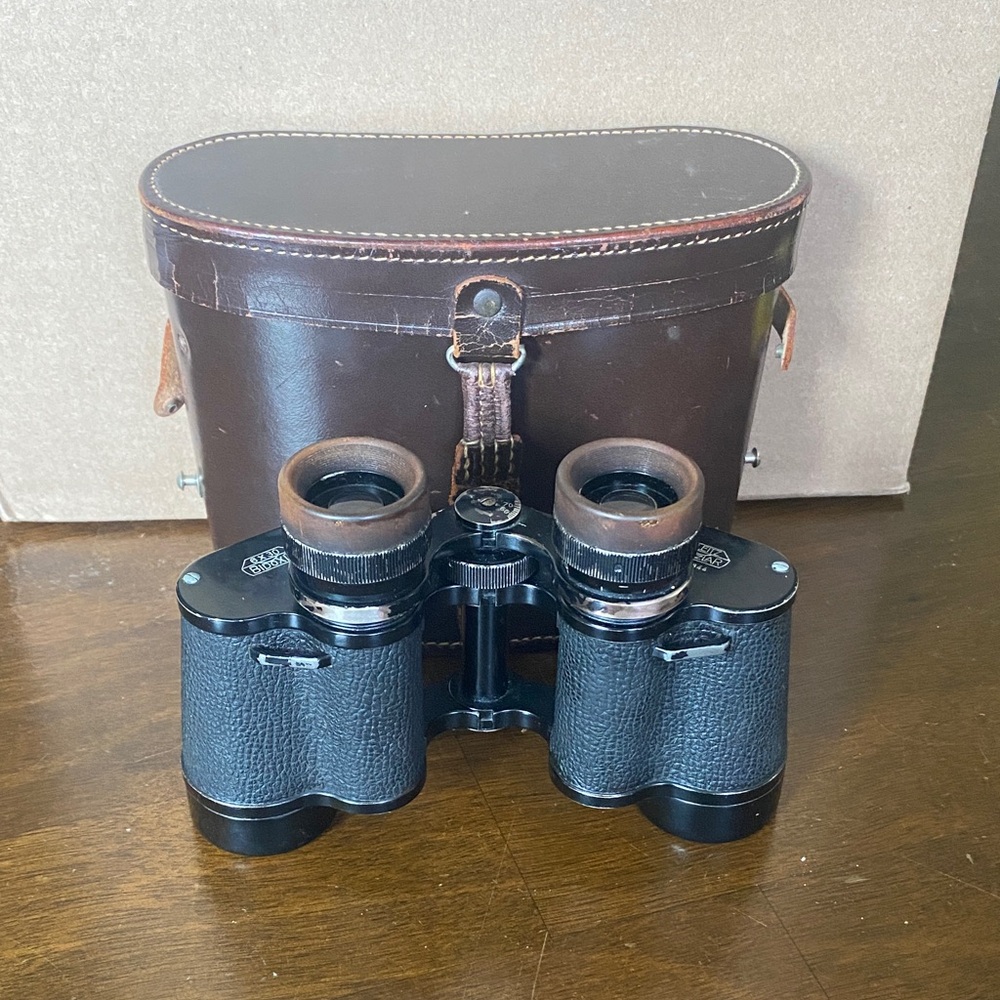 Vintage 6x30 Bidoxit Eleitz Wetzlar black and Brown Binoculars with Case